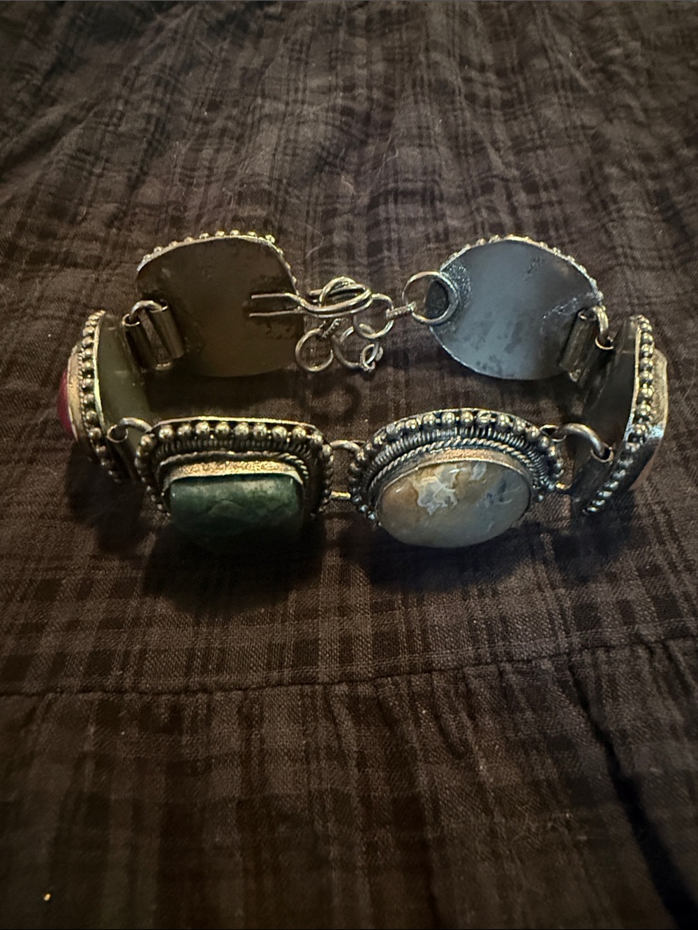 Boho Stone Link Statement Bracelet - Picture 3 of 10
